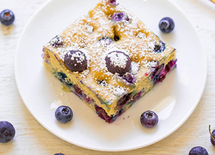 Blueberry Baked Pancake Bars