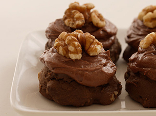 Frosted Cocolate Nut Drop Cookies