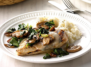 Spinach and Mushroom Smothered Chicken