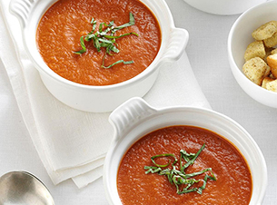 Roasted Tomato Soup with Fresh Basil